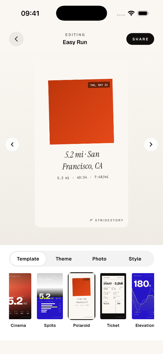 Polaroid template