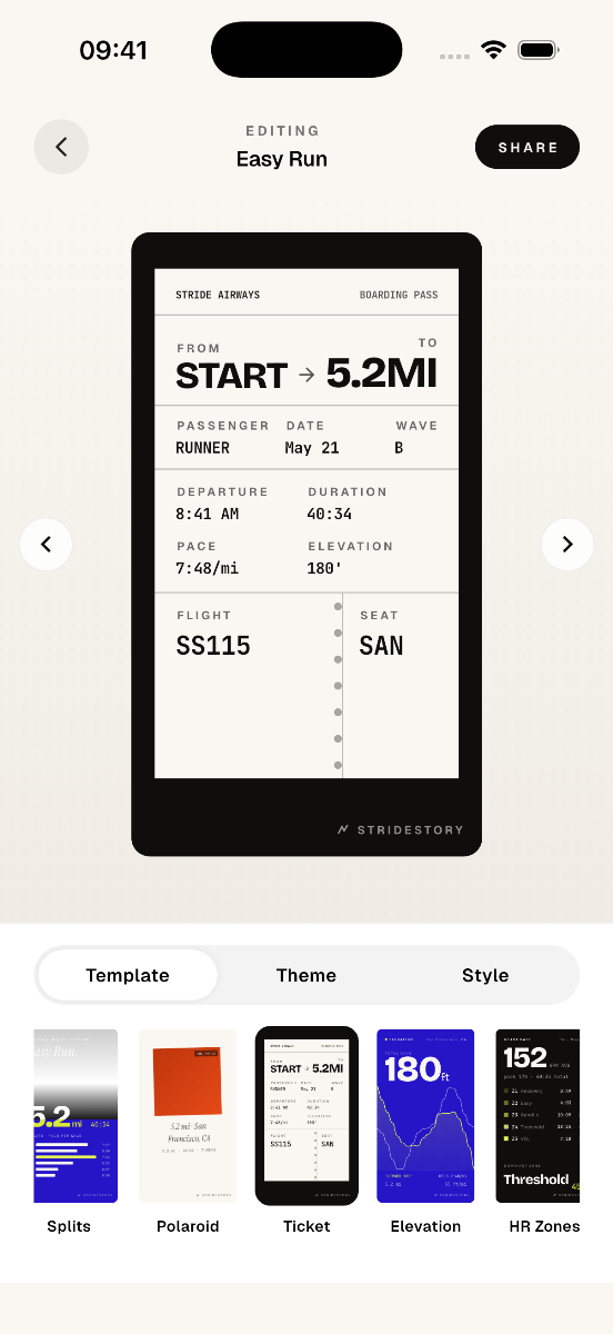 Ticket template